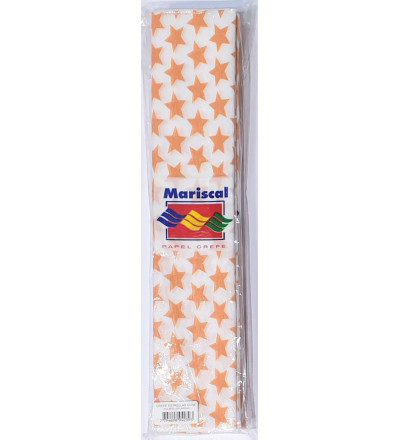 PAPEL CREPE ESTRELLAS OCRE