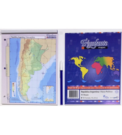 MAPA NRO 3 FISICO POLITICO ARGENTINA