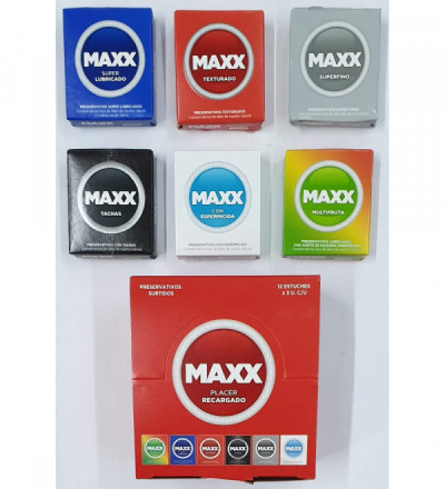 PRESERVATIVOS MAXX CAJA SURTIDA POR 12 U