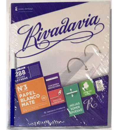 REPUESTO RIVADAVIA 288 HOJAS RAYA. CON BANDA