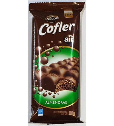 CHOCOLATE COFLER 100 GR.AIR ALMENDRA