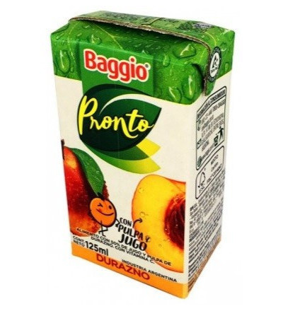 JUGO BAGGIO JUNIOR DURAZNO X 18 UNIDADES 125 CC