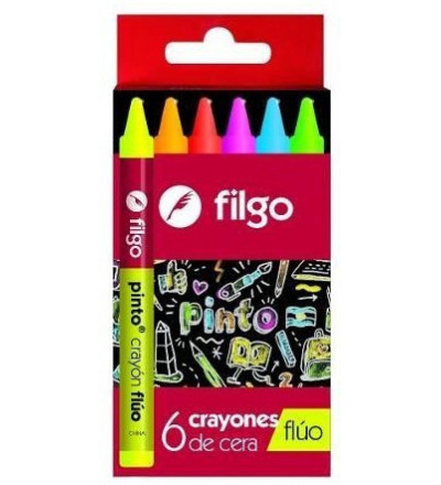 CRAYON FILGO FLUOR X 6 UNIDADES