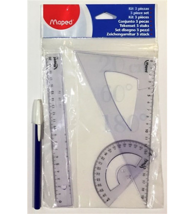 SET GEOMETR 20CM. X 3 MAPED &&