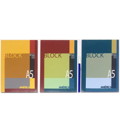 BLOCK AMERICA A5 80 HOJAS CUADRO