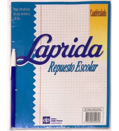 REPUESTO LAPRIDA 96 HOJAS CUADRICULADO