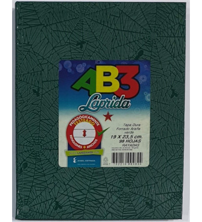 CUADERNO LAPRIDA AB3 98 HOJAS RAYADO VERDE