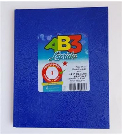CUADERNO LAPRIDA  AB3 98H CUADRICULADO AZUL