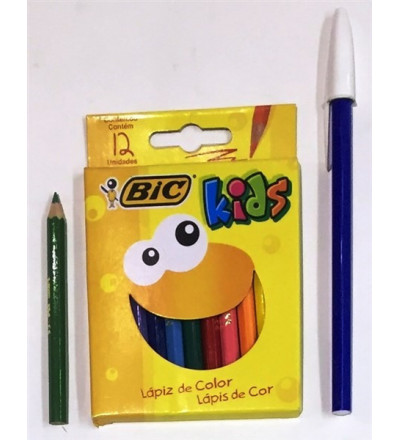 LAPIZ BIC COLOR CORTO X 12 UNIDADES
