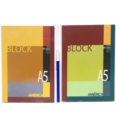 BLOCK AMERICA A5 80 HOJAS RAYA