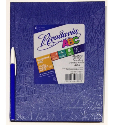 CUADERNO RIVADAVIA ABC 98H RAYADO AZUL
