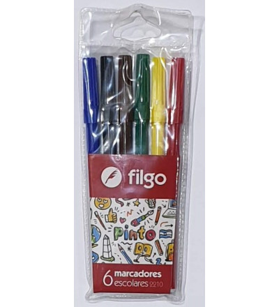 MARCADOR ESCOLAR FILGO X 6  CM2210