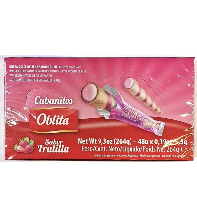 CUBANITO OBLITA X 48 FRUTILLA