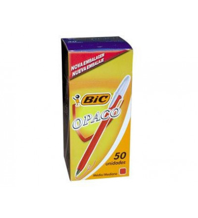 BOLIGRAFO BIC OPACO ROJO X 50 UNIDADES