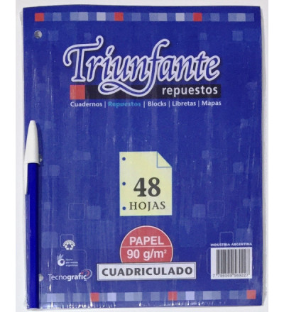 REPUESTO TRIUNFANTE 48 HOJAS CUADRICULADO