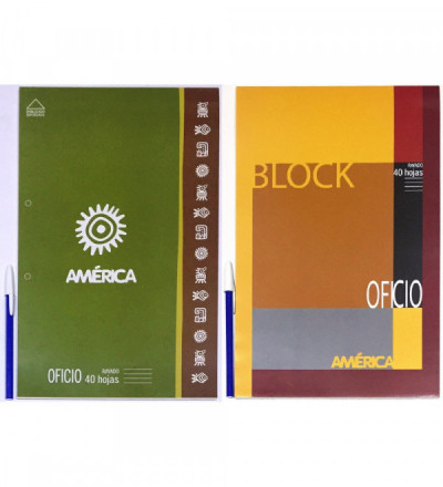 BLOCK AMERICA OFICIO 40 HOJAS RAYA
