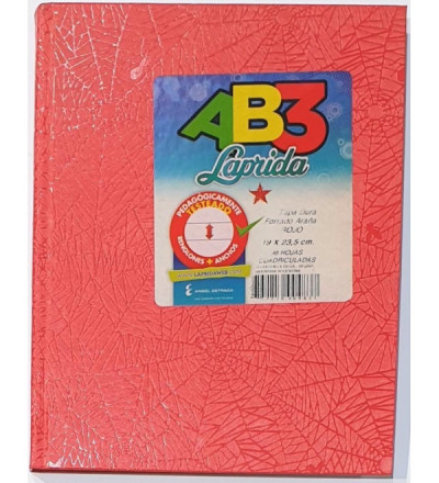 CUADERNO LAPRIDA  AB3 98H CUADRICULADO ROJO