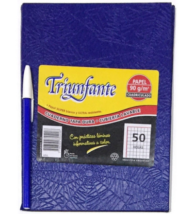 CUADERNO TRIUNFANTE 50H CUADRICULADO AZUL