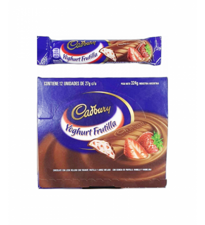 CHOCOLATE CADBURY YOGURT FRUTILLA 27 GR X 12U