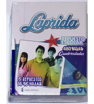 REPUESTO LAPRIDA 480 HOJAS CUADRO
