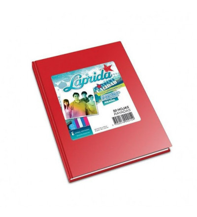 CUADERNO LAPRIDA 50H RAYADO ROJO