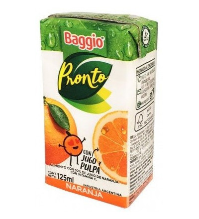JUGOS BAGGIO JUNIOR 125 CC X 18 U NARANJA