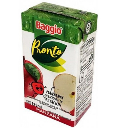 JUGO BAGGIO JUNIOR MANZANA 125 CC X 18 UNIDADES