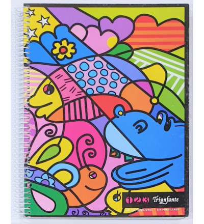 CUADERNO TRIUNFANTE 21X27 ESPIRAL 100H CUADRICULADO POP
