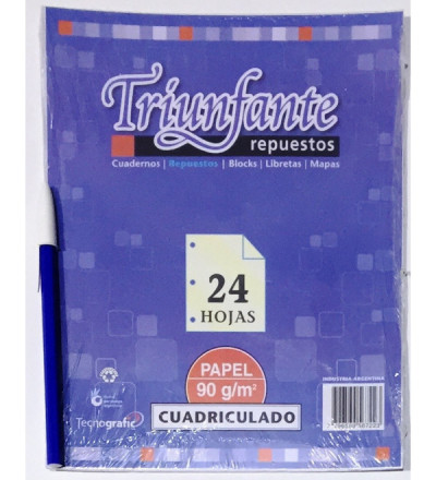 REPUESTO TRIUNFANTE 24 HOJAS CUADRO
