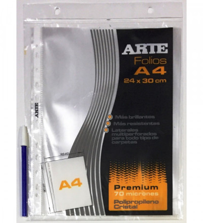 FOLIO ARTE 70 MIC A4 X 10 UNIDADES