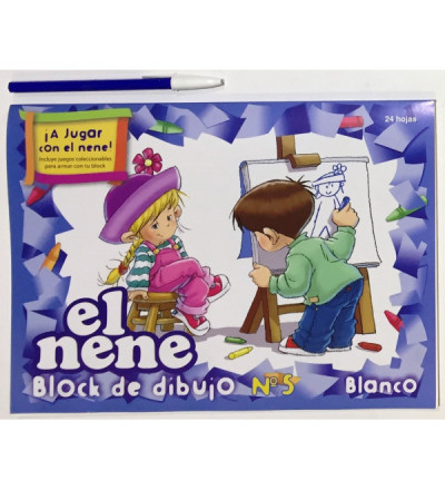 BLOCK DE DIBUJO EL NENE NRO 5 24 HOJAS BLANCAS