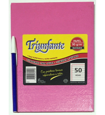 CUADERNO TRIUNFANTE 50H RAYADO ROSA*