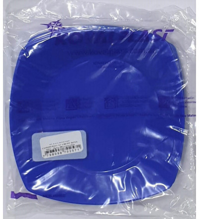 PLATO CUADRADO X10 17CM AZUL