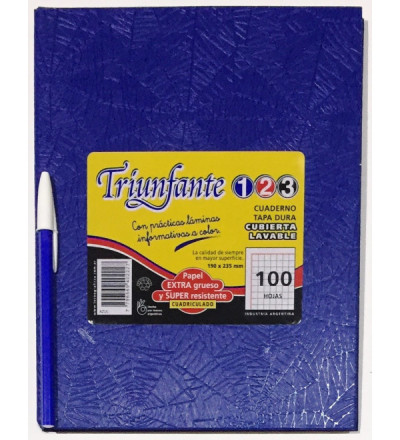 CUADRICULADO TRIUNFANTE 123 100 HOJAS CUADRICULADO AZUL