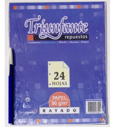 REPUESTO TRIUNFANTE 24 HOJAS RAYADO