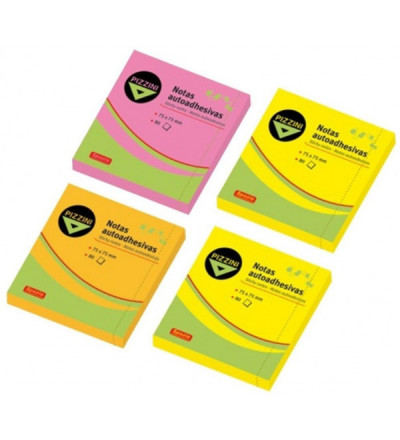 NOTAS ADHESIVAS PIZZINI 75X75 FLUO