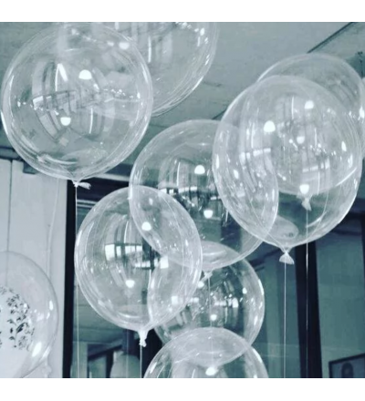 GLOBO BURBUJA 45CM TRANSP X5
