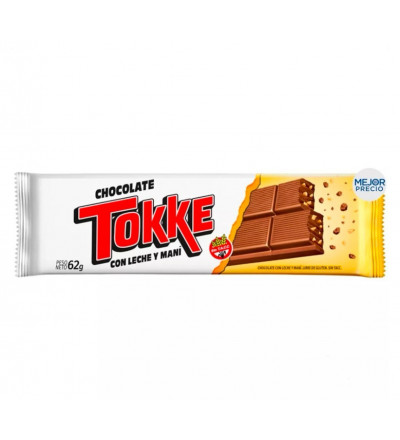 CHOCOLATE TOKKE LECHE MANI 62 GR