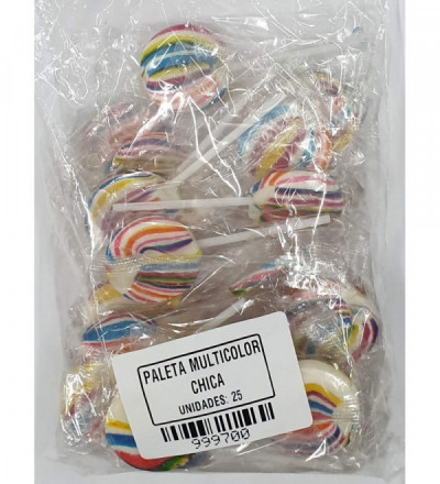 CHUPETIN PALETITA MULTICOLOR X 25 UNIDADES
