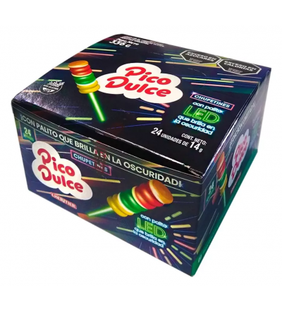 CHUPETIN PICO DULCE PALITO LED X 24 UNIDADES