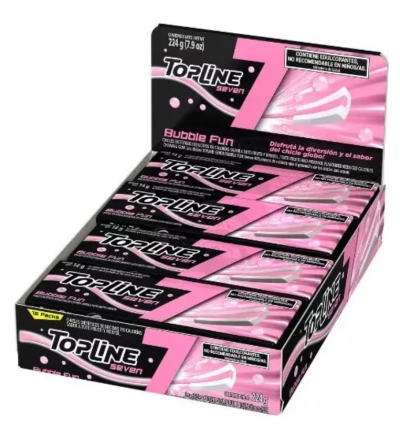 CHICLE TOP LINE SEVEN BUBBLE FUN X 16 UNIDADES
