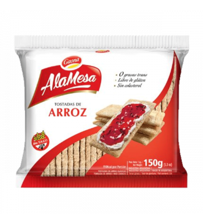 TOSTADA ARROZ GAONA SIN GLUTEN 150 GR