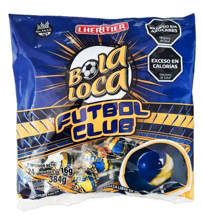CHUPETIN BOLA LOCA BOCA JR X 24 UNIDADES