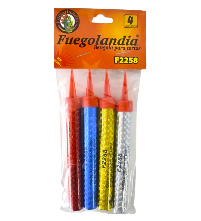 BENGALA CUMPLE FUEGOLANDIA X 4 UNIDADES