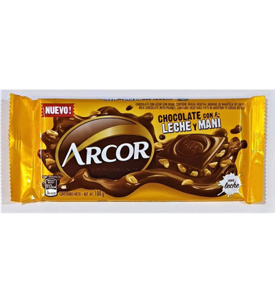 CHOC ARCOR 100 GR.LECH/MANI***