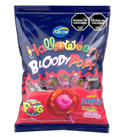 CHUPETIN BLOODY POP HALLOWEEN X 24 UNIDADES