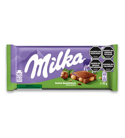 CHOCOLATE MILKA WHOLE HASELNUSSE 100 GR