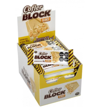 CHOCOLATE COFLER BLOCK BLANCO CAJA X 20 UNIDADES