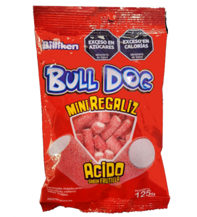 REGALIZ BULL DOG FRUTILLA 125 GR