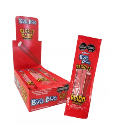 REGALIZ BULL DOG FRUTILLA X 12 UNIDADES